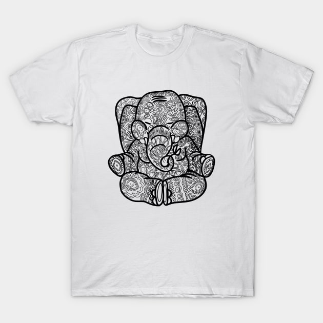 Indian elephant, decorative drawing T-Shirt by kdegtiareva